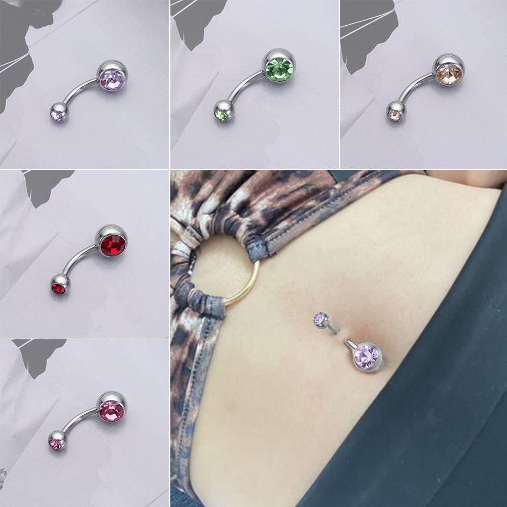 Khuyên Rốn Dạng Kẹp Hai Đầu Nhiều Màu Sắc Thời Trang|Khuyên Rốn Đính Đá Lấp Lánh Thời Trang