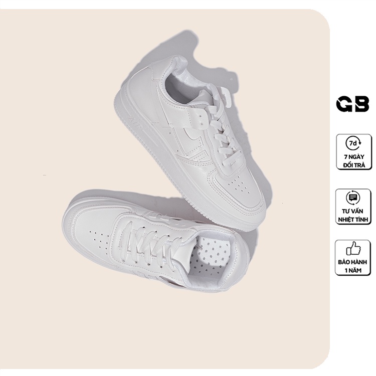 Giày bata nữ giayBOM Classics màu Trắng đế cao 3 cm B1330