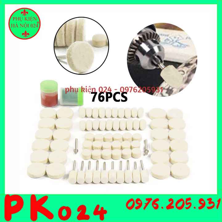 Hộp 76 chi tiết đầu len đánh bóng đa năng