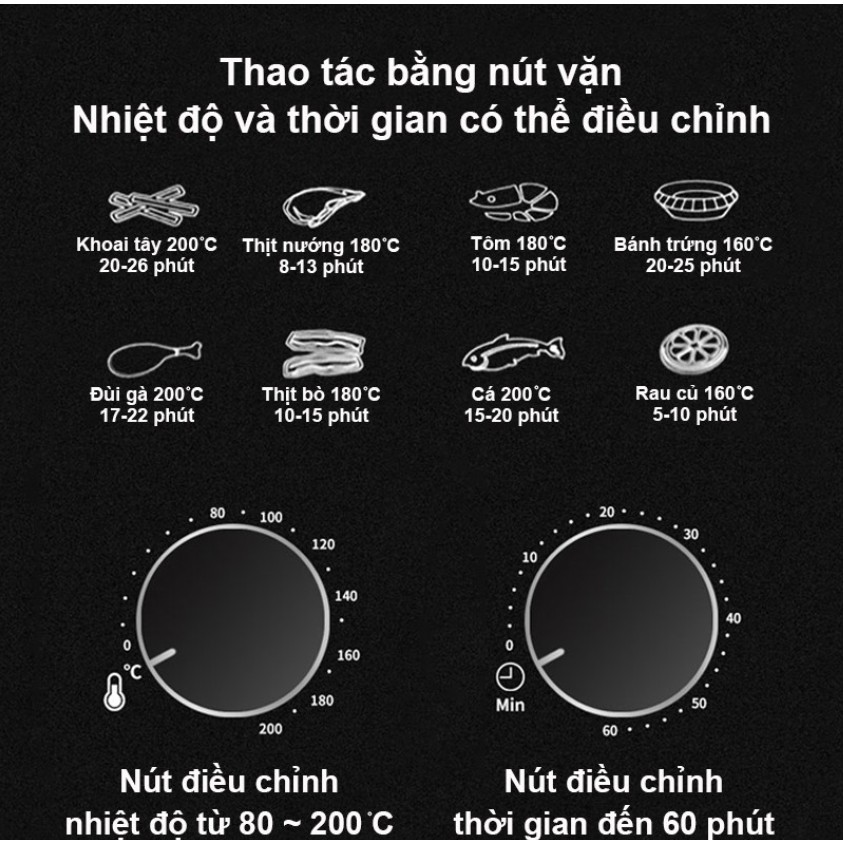 [ Xả Kho ] Nồi Chiên Không Dầu NINE SHIELD 8L-Nồi Nướng 8 Lít-Thế Hệ Mới Nhất 2021-BH 12 Tháng.