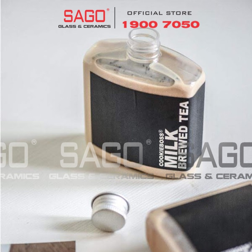 Chai Thủy Tinh Vuông Dẹp 200ml , 250ml Nắp Nhôm