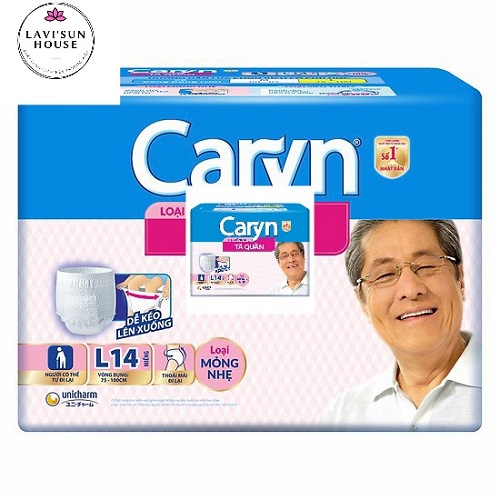 Bĩm quần Caryn siêu thấm mỏng nhẹ mẫu mới, caryn cho người già đủ size M16 L14 XL12  hàng tặng thêm miếng