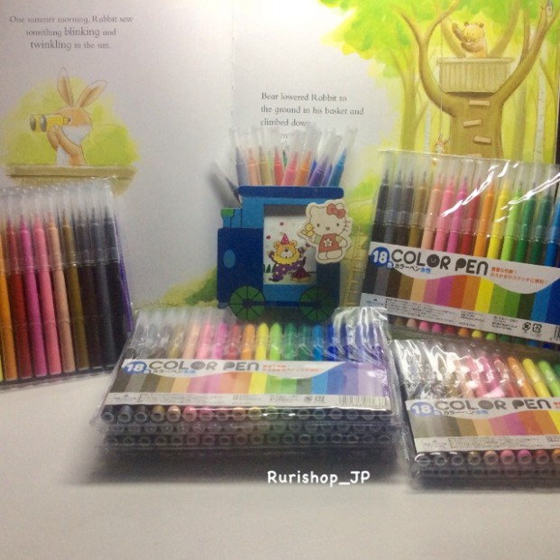 Set 18 bút dạ Nhật Bản - Màu sắc đa dạng dùng cho phác thảo, đi nét, tô màu