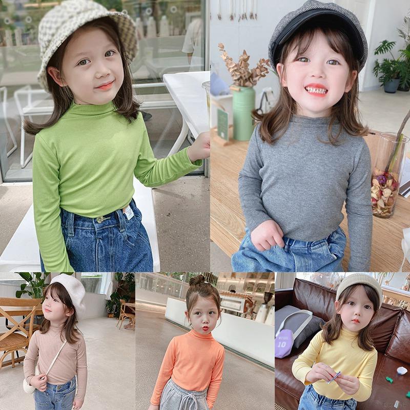Áo thun tay dài mềm mại phong cách Hàn Quốc thời trang xuân thu cho bé gái