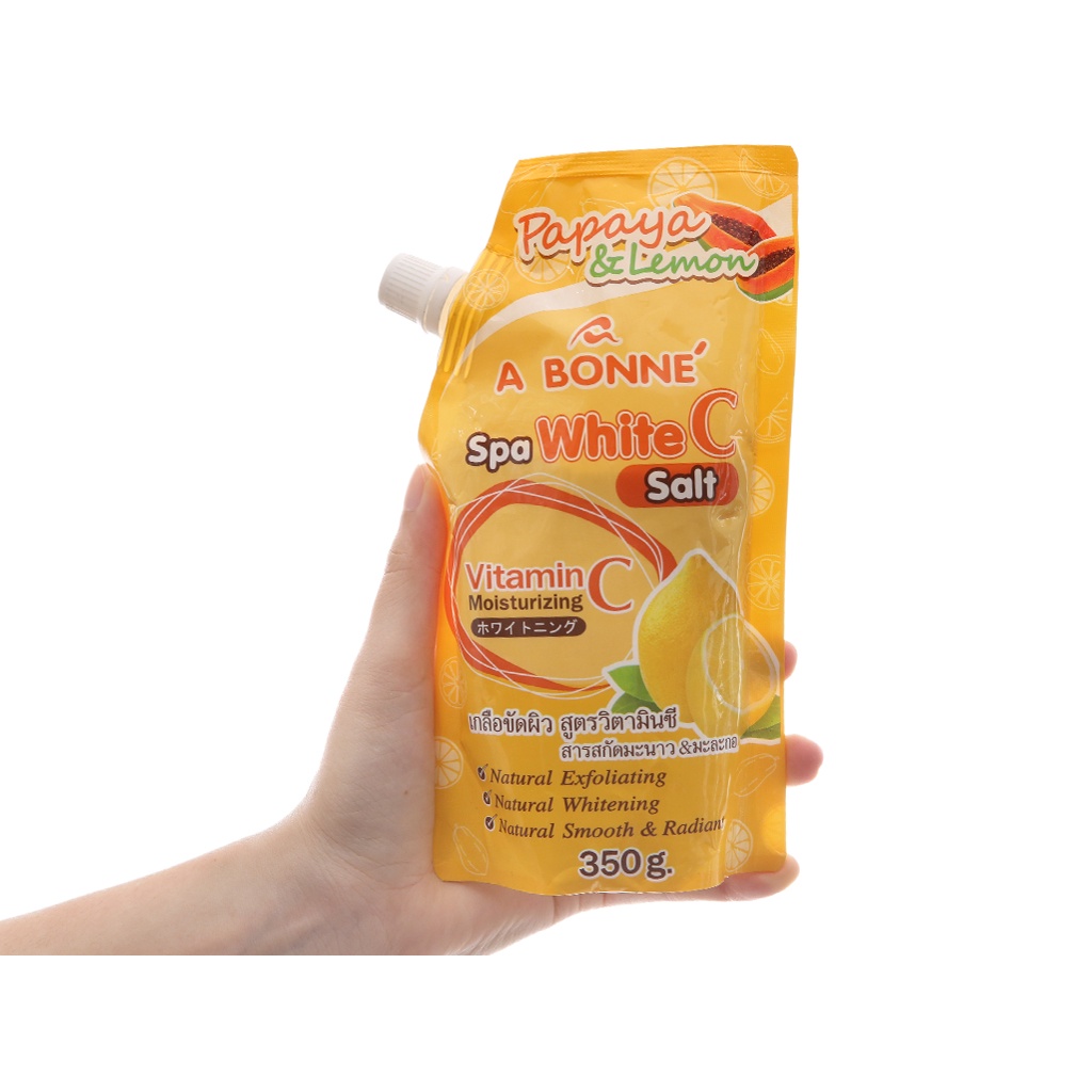 COMBO 2 Bịch (Muối Tắm Yogurt + Vitamin C) Spa A Bonne' Thái Lan Giúp Tái Tạo Da, Làm Mềm Da 350gx2 (Có Vòi)