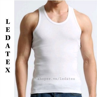 Áo Ba lỗ nam 100% cotton - hãng Ledatex (Màu Trắng)
