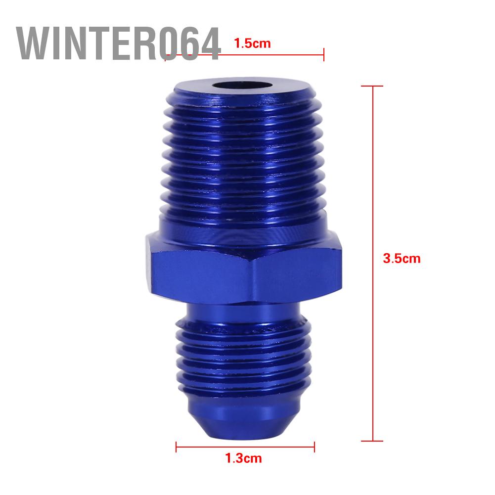 Winter064 Aluminum Male Flare AN6 To 3/8&quot; NPT Straight Fuel Oil Fitting Adapter Blue