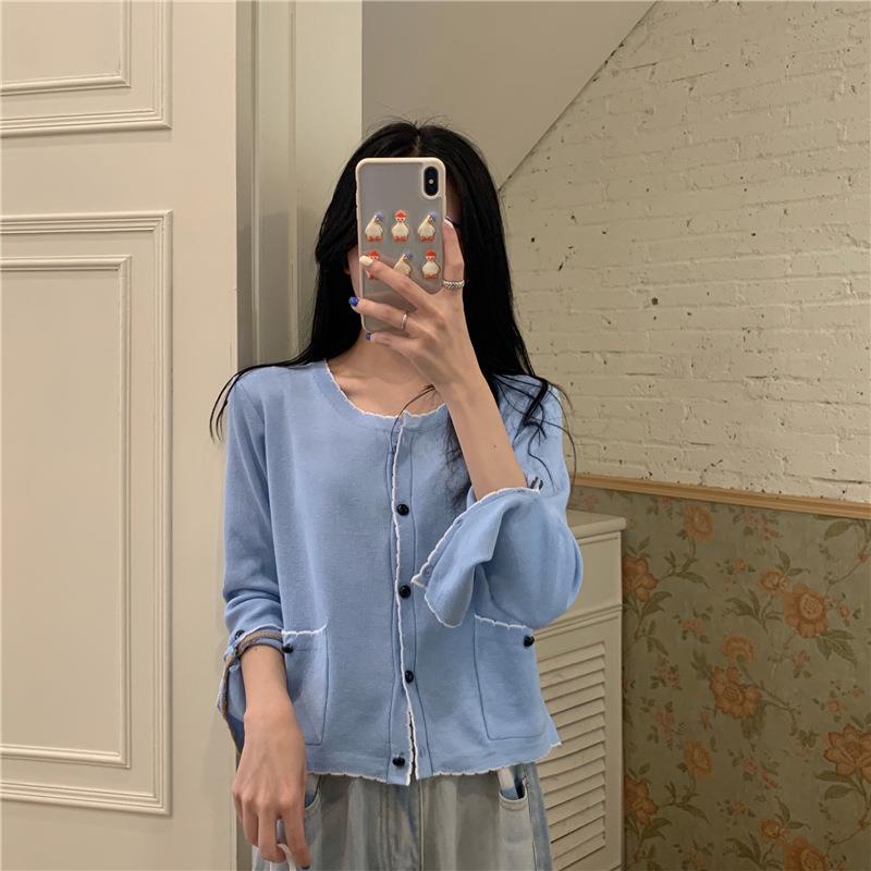 Áo Khoác Cardigan Cổ Tròn Thời Trang Mùa Thu Hàn Quốc Cho Nữ