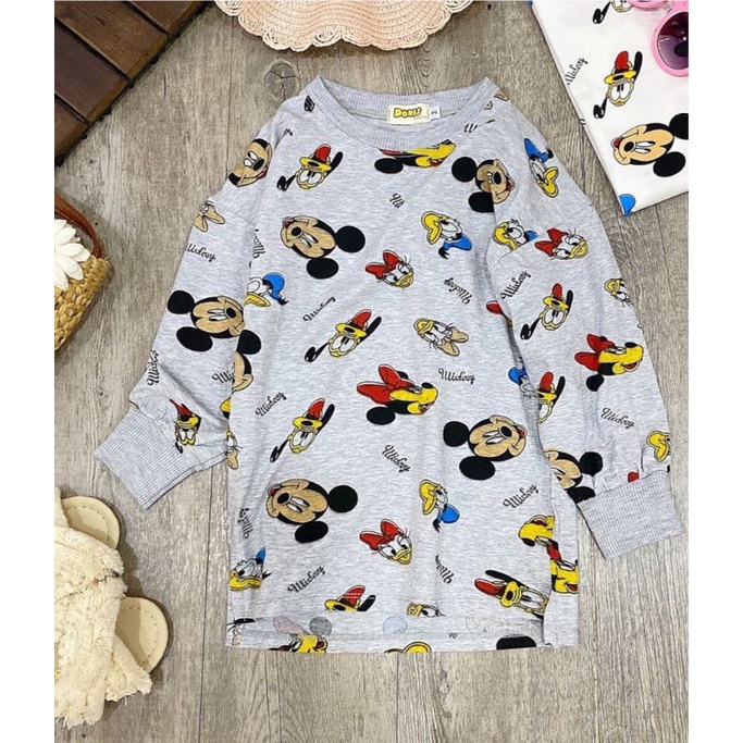 Đầm cặp cho mẹ và bé, đầm xuông mickey 20_50kg