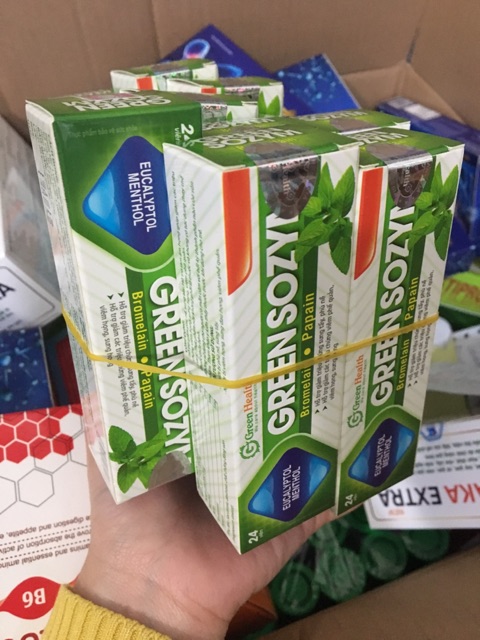 Ngậm giảm rát họng, viêm phế quản Green Sozym. Tuyp 24 viên ngậm | Thế Giới Skin Care