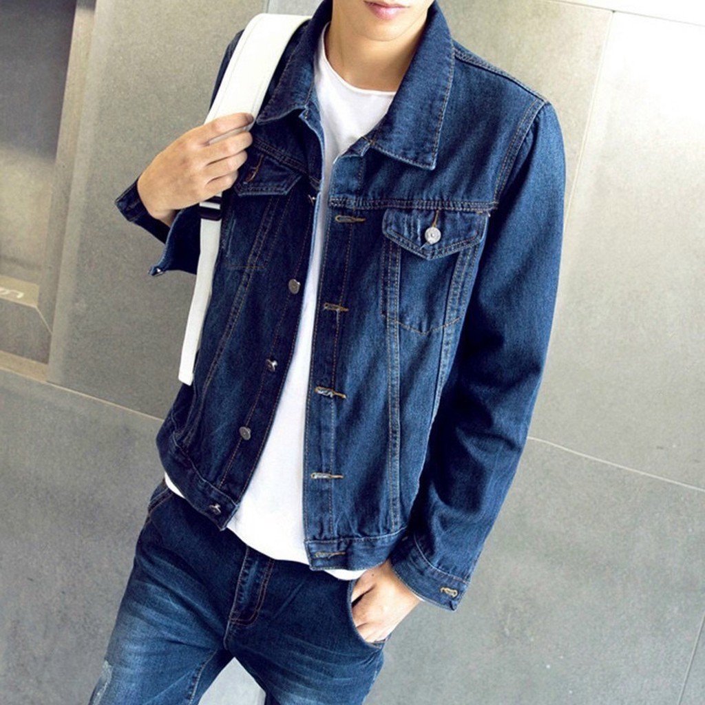ÁO KHOÁC JEANS XANH ĐẬM TRƠN RÁCH DÀNH CHO NAM NỮ PHONG CÁCH HÀN QUỐC SIZE M L XL CÓ HÌNH THẬT GIÁ SIÊU RẺ SHOP CHỤP