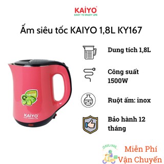 Ấm siêu tốc KAIYO 2 lớp 1,8L KY167 -  Có chức năng ủ ấm