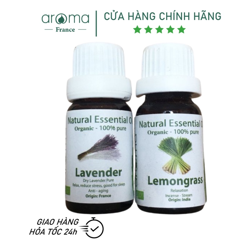 Tinh Dầu Xông AROMA Oải Hương Khô , Sả Chanh 10ml