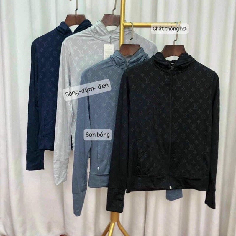 Áo Chống Nắng Nam,Nữ Dập Vân LV Chất Thông Hơi Có Giãn Thoáng Mát ,Chống Nắng Chống Tia UV