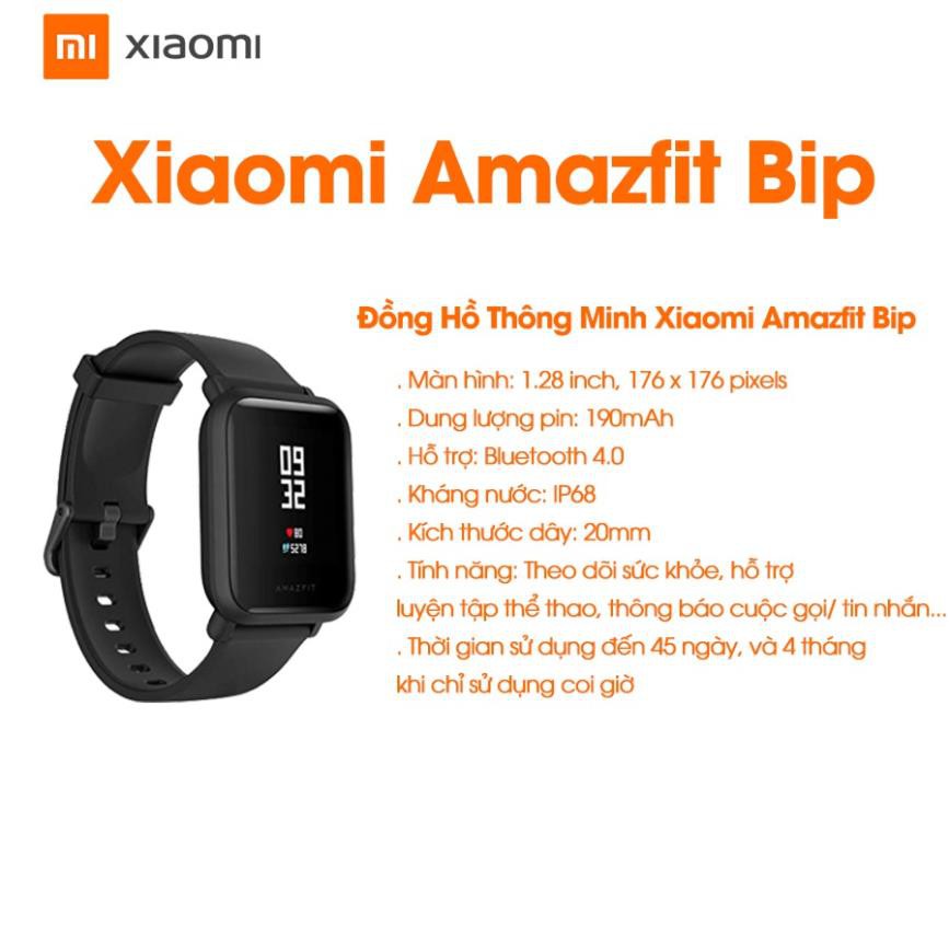 Đồng hồ thông minh Xiaomi Amazfit Bip (Global Version)- BH 12 tháng