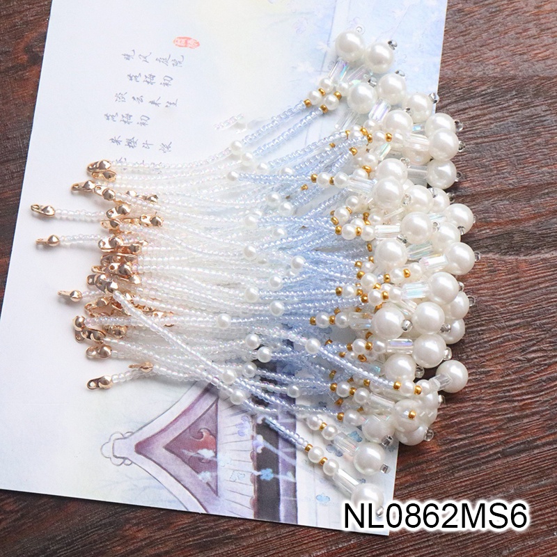 1 tua rua chuỗi hạt xỏ sẵn nhiều kích thước nguyên liệu làm trâm làm trang sức cổ trang cài áo việt phục
