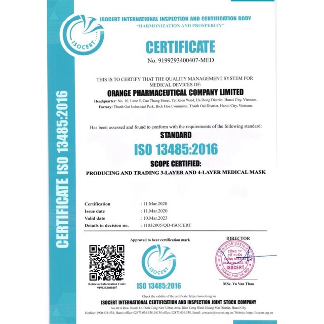 Khẩu trang kháng khuẩn 4 lớp Masquer - Orange Pharma