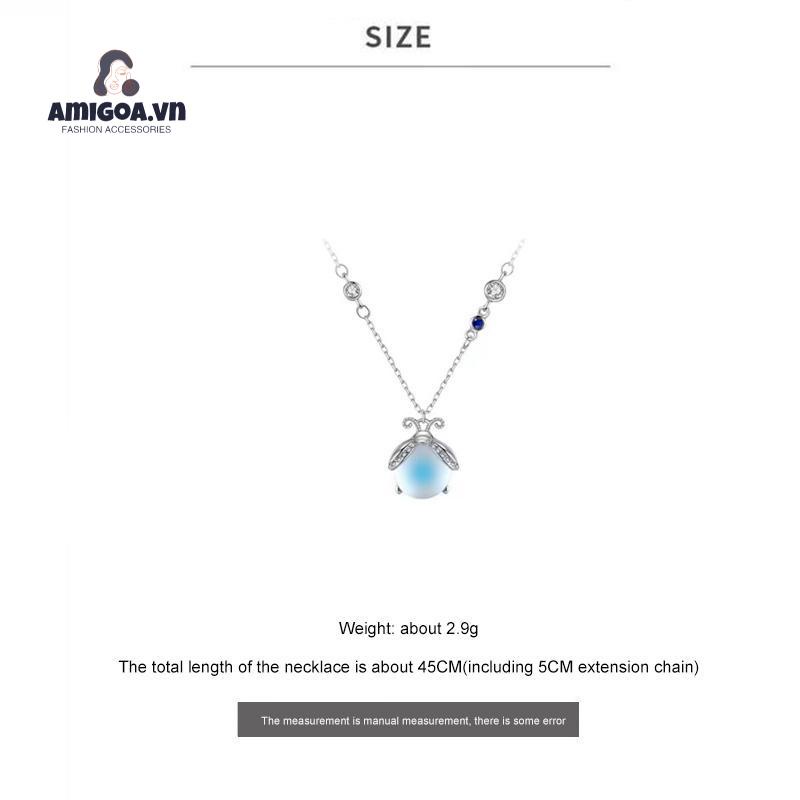 ✨✨Vòng cổ Mặt Trăng Và Đá Lửa Thiết Kế Xương Đòn Làm Quà Sinh Nhật Cho Nữ