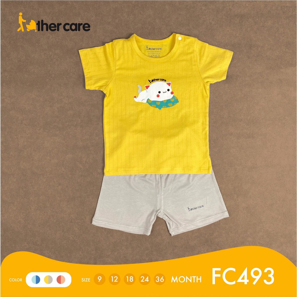 Bộ Quần Áo Trẻ em CT FatherCare Cài Vai - In hình Mèo FC493