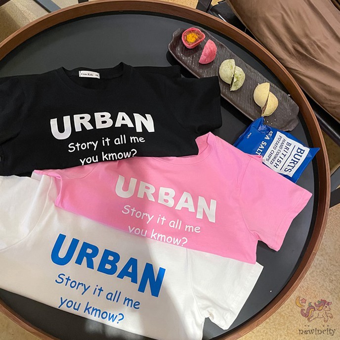 Áo Thun In Chữ Phong Cách Hàn Quốc Dành Cho Bé Gái