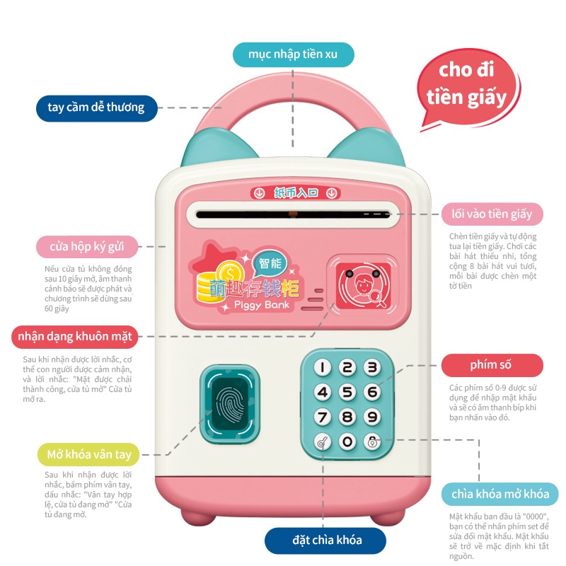 Đồ Chơi Máy ATM Tự Động Lưu Trữ Tài Chính An Toàn Có Mật Khẩu TTD130