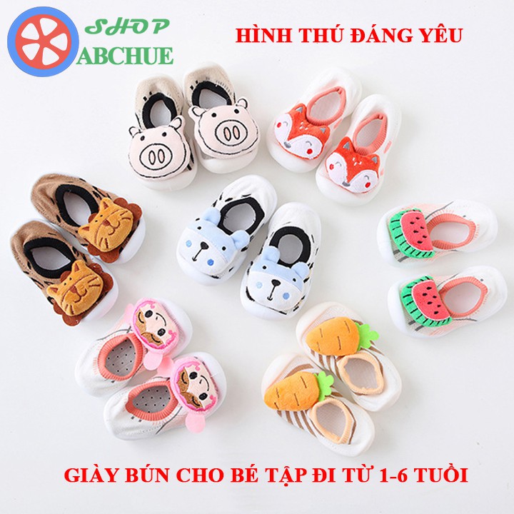 Giày Bún Mềm Hình Thú 3D Siêu Ngộ Nghĩnh Cho Bé Từ 1-6 Tuổi