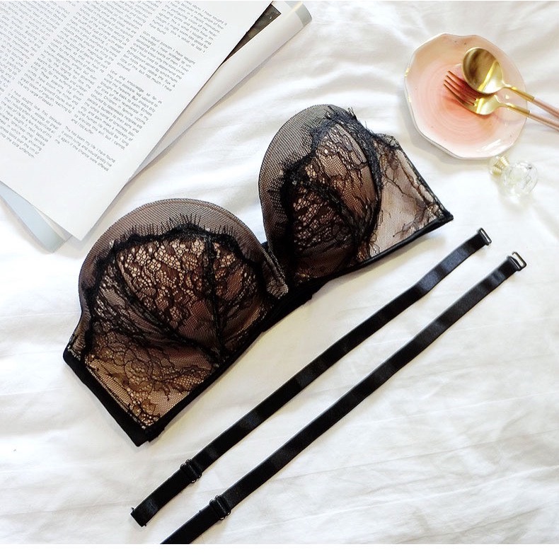 (S-02)Áo cup ngực ren mút vừa không gọng nâng ngực chống trơn trượt