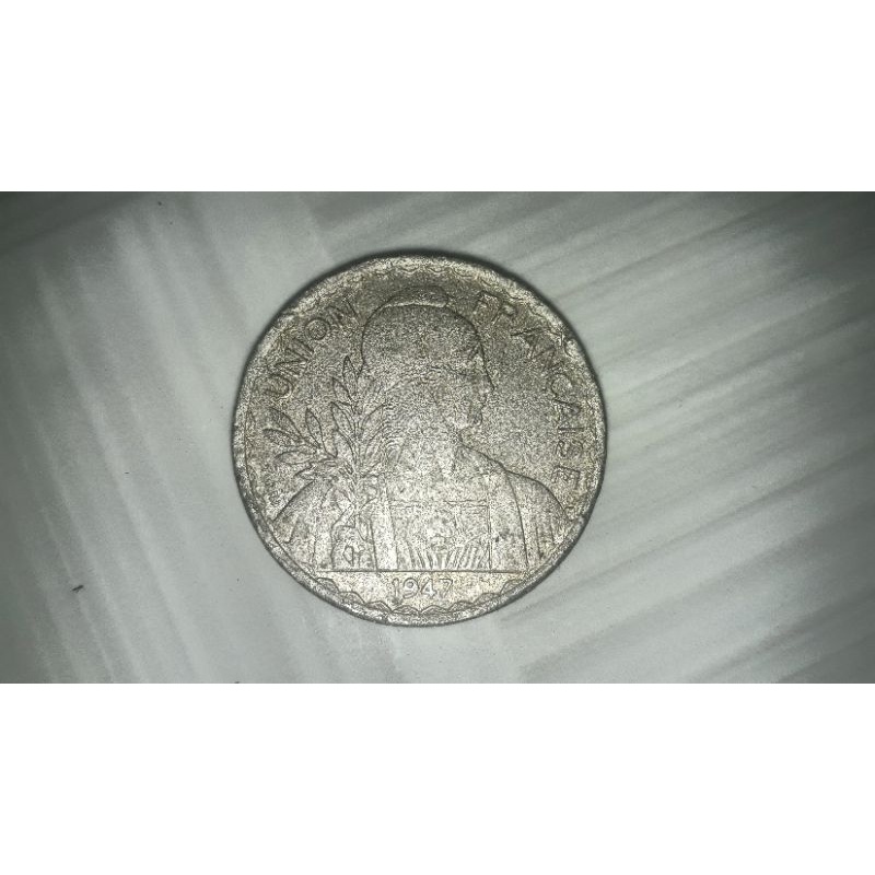 đồng xu UNION FRANCAISE đông dương 1947 Đã vệ sinh sáng bóng