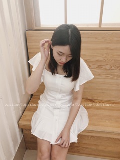 Váy trễ vai tay bèo (Ảnh thật ở sau)