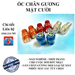 1 CHIẾC ốc chân gương xe máy hình mặt cười - nhiều màu tùy chọn - gắn xe HONDA VÀ YAMAHA - 3T RACING
