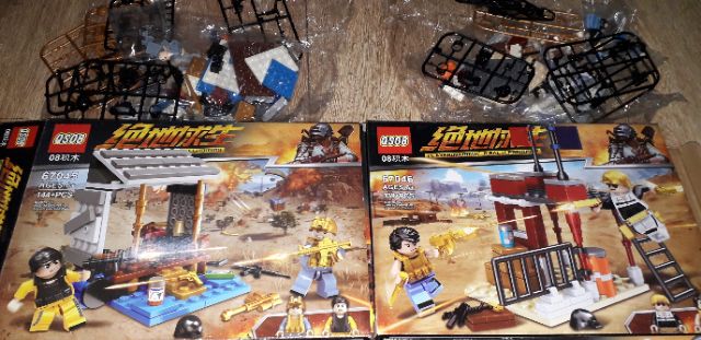 Lắp ráp 1 hộp LegoPubg 67045_67048 có nhiều chi tiết bằng nhựa ABS