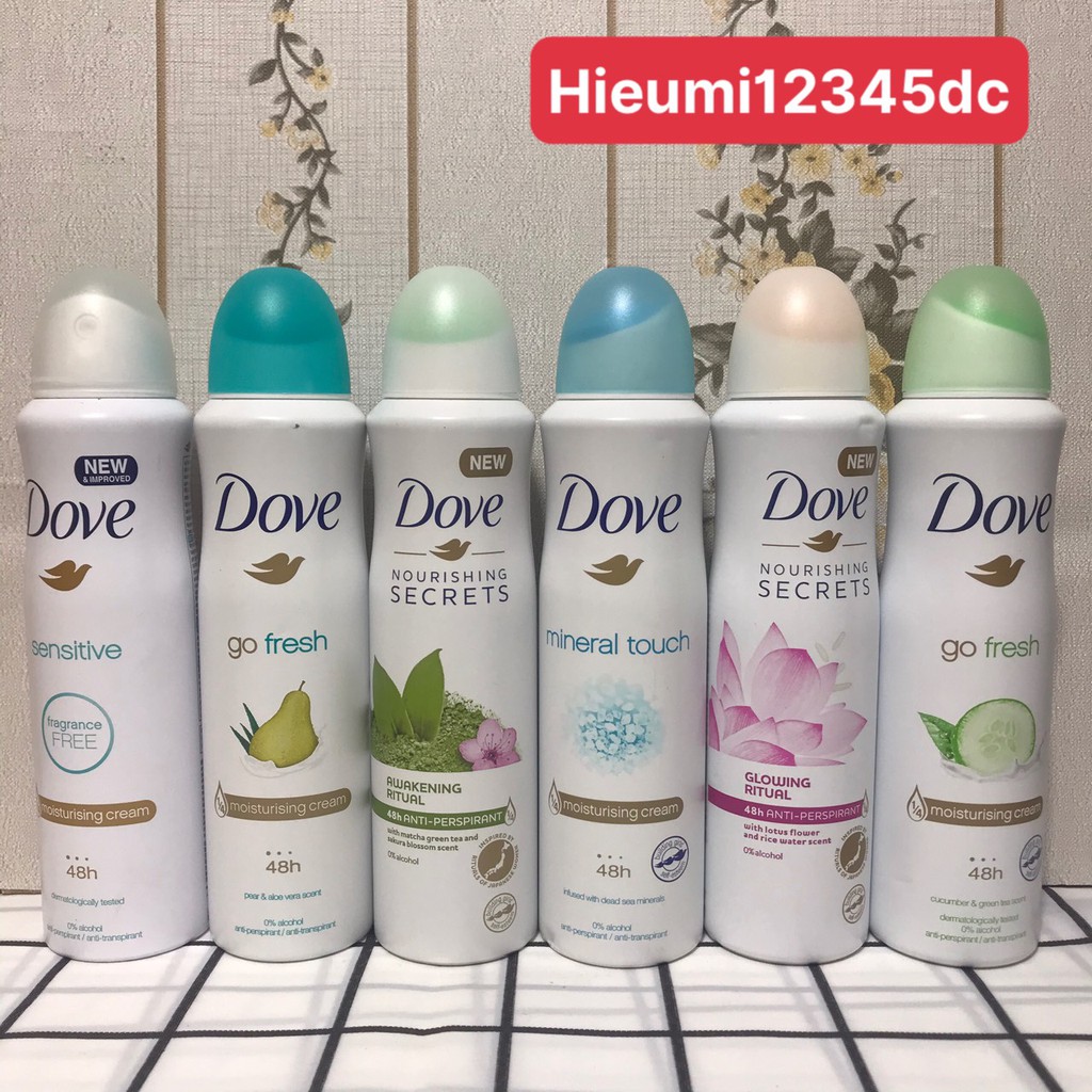 Xịt khử mùi toàn thân Dove 150ml USA