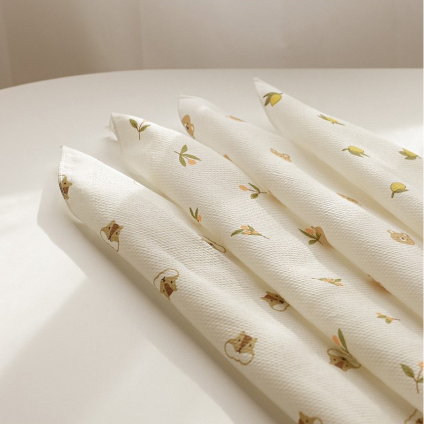 Set 10 khăn tay, khăn sữa mềm mát họa tiết cao cấp BabynI nội địa Hàn Quốc