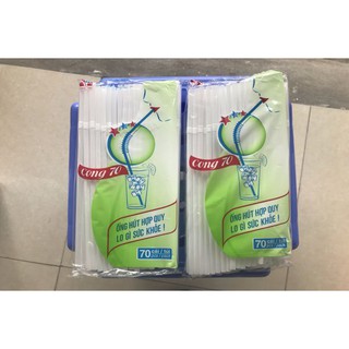 1 Gói ống hút trắng xoắn hút nước mía các loại