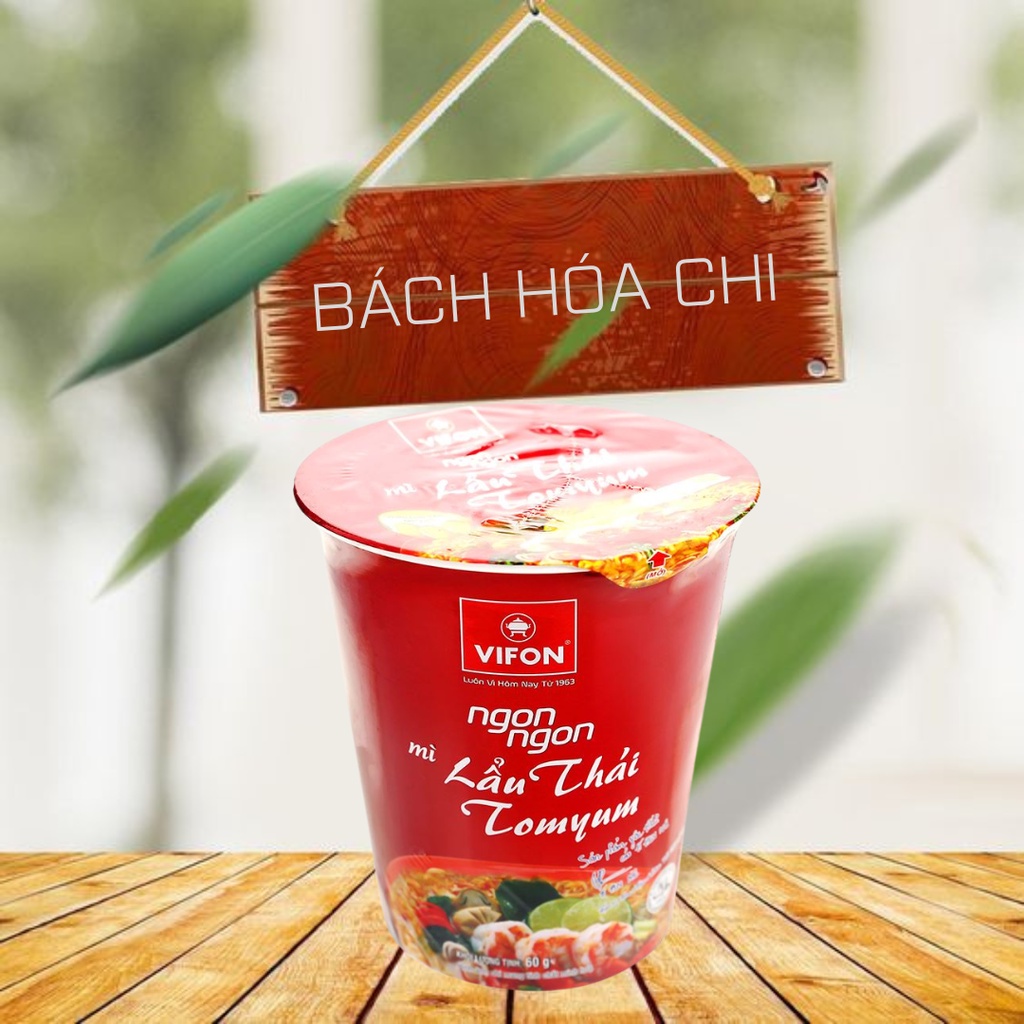 Thùng 24 ly Mì lẩu Thái Tomyum Vifon Ngon Ngon ly 60g