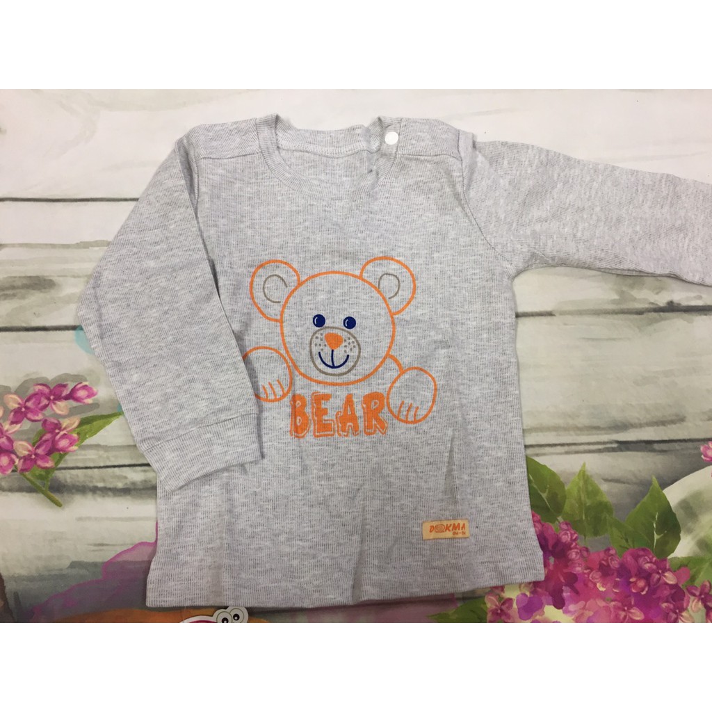 Dokma - Áo cotton nỉ cho bé (9-24m) DA033A