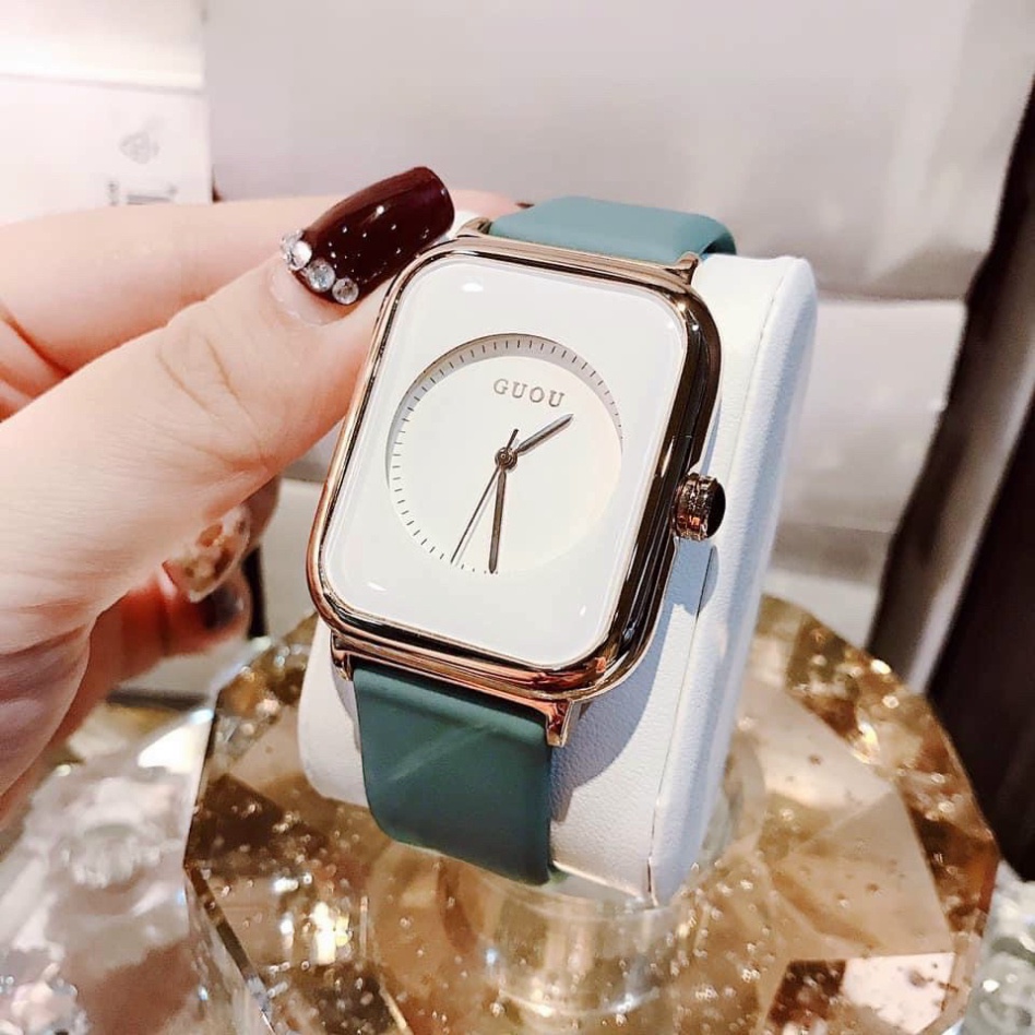 Đồng Hồ Nữ Guou Đeo Tay Thời Trang Dây Silicon Dễ Thương Cute Siêu Hót 2021 Sang Chảnh