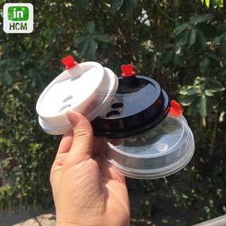 Combo 50 Nắp Tim ( Phi 90) : Đen , Trắng Sữa - Nút Tim Đỏ