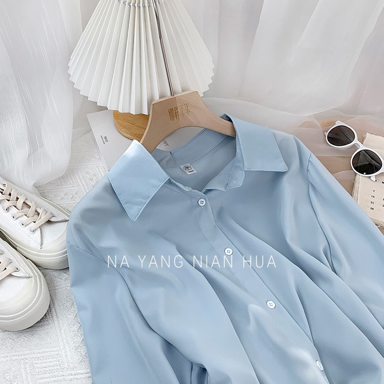 Áo Sơ Mi Tay Dài Mềm Mại Thời Trang Xuân Thu Cho Nữ