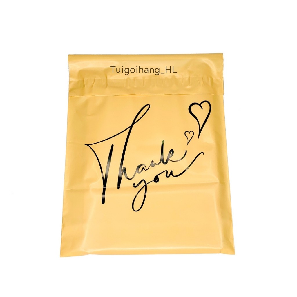 Túi Gói Hàng TUIGOIHANGHL Màu Vàng Đồng In Chữ & Họa Tiết Size 25x35 Cao Cấp Túi Đóng Hàng VCOP03