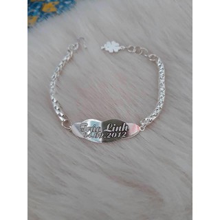Lắc bé khắc tên theo yêu cầu M02