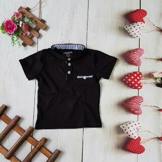 Áo thun cổ trụ bé trai