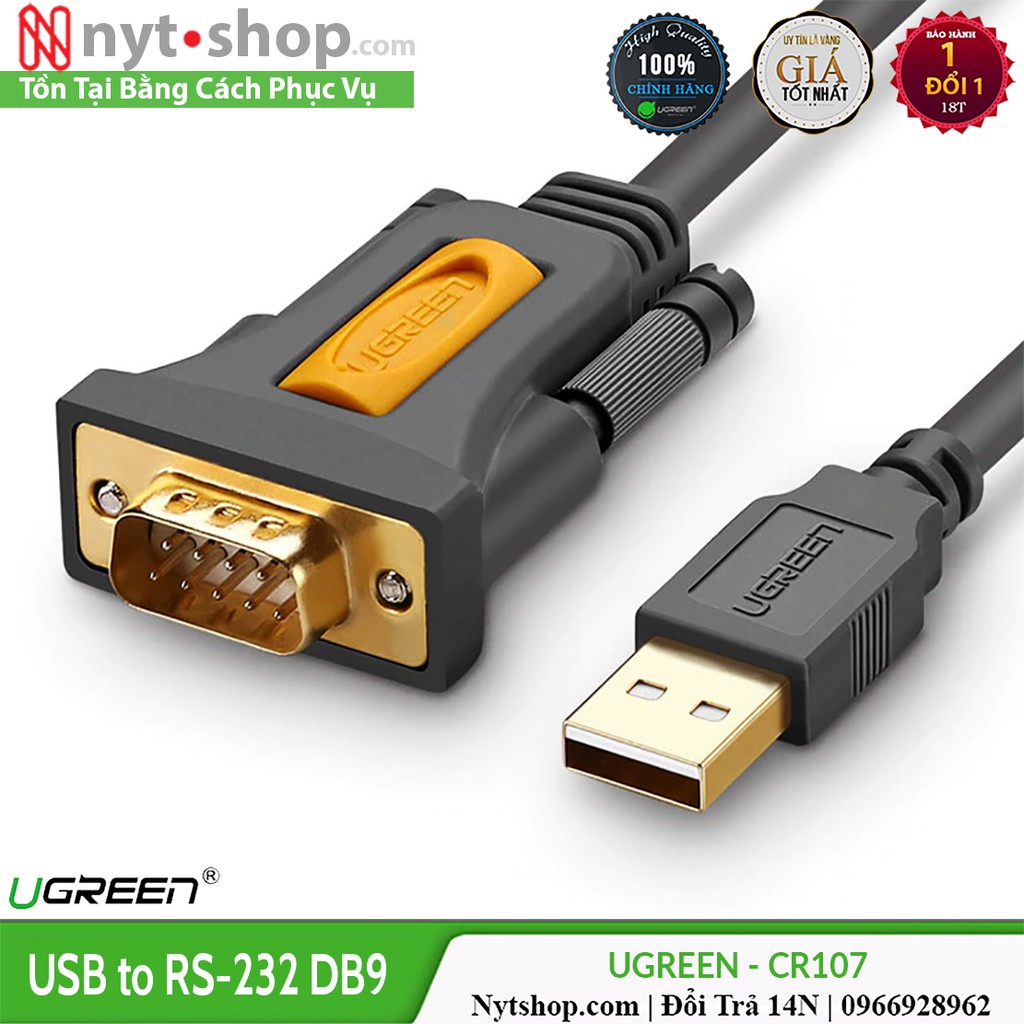 Cáp USB 2.0 ra RS-232 DB9 cao cấp UGREEN CR107
