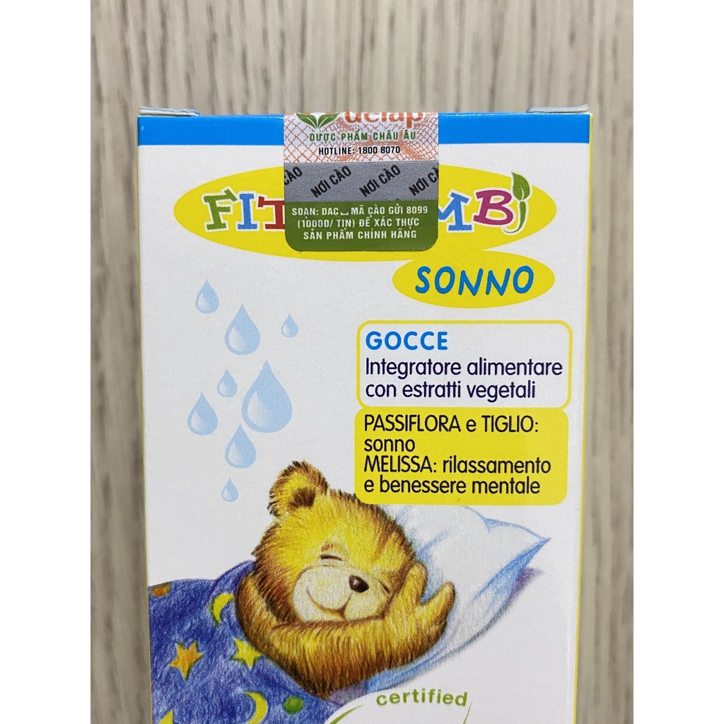 Sonno Bimbi - Thảo dược châu âu giúp bé ngủ ngon, dành cho trẻ khó ngủ, ngủ không sâu giấc (Chai 30ml)