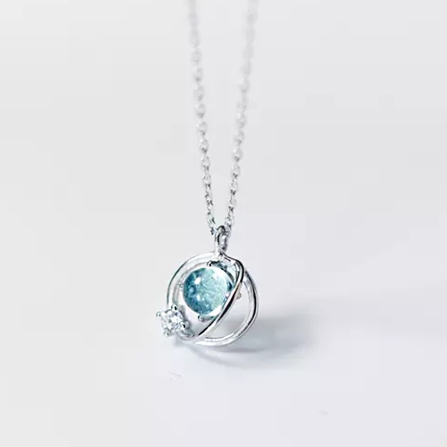 [Mã FAJGT8 giảm 15% đơn 99K] Vòng Cổ Nữ 💝 Vòng Cổ Hành Tinh Aurora Pha Lê Xanh Ngọc Bạc S925 DB2365-ROXI