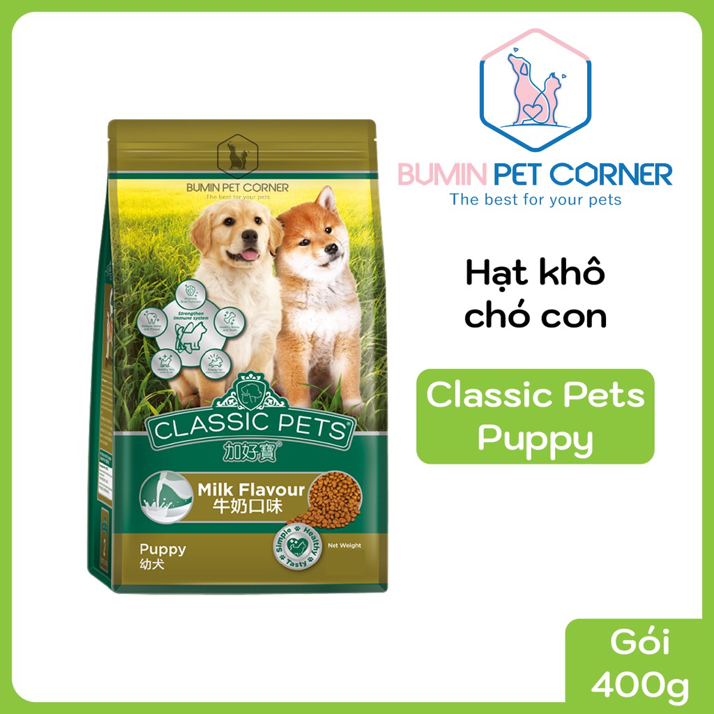 Classic Pets Puppy 400g - Thức ăn hạt khô cho chó con Classic Pets gói 400g