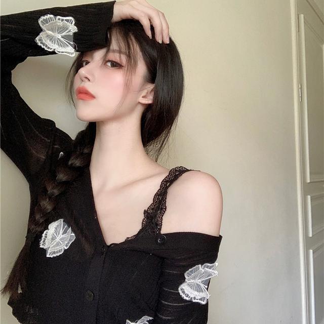 Áo Khoác Cardigan Tay Dài Chống Nắng Vải Lưới Thắt Nơ Dành Cho Nữ