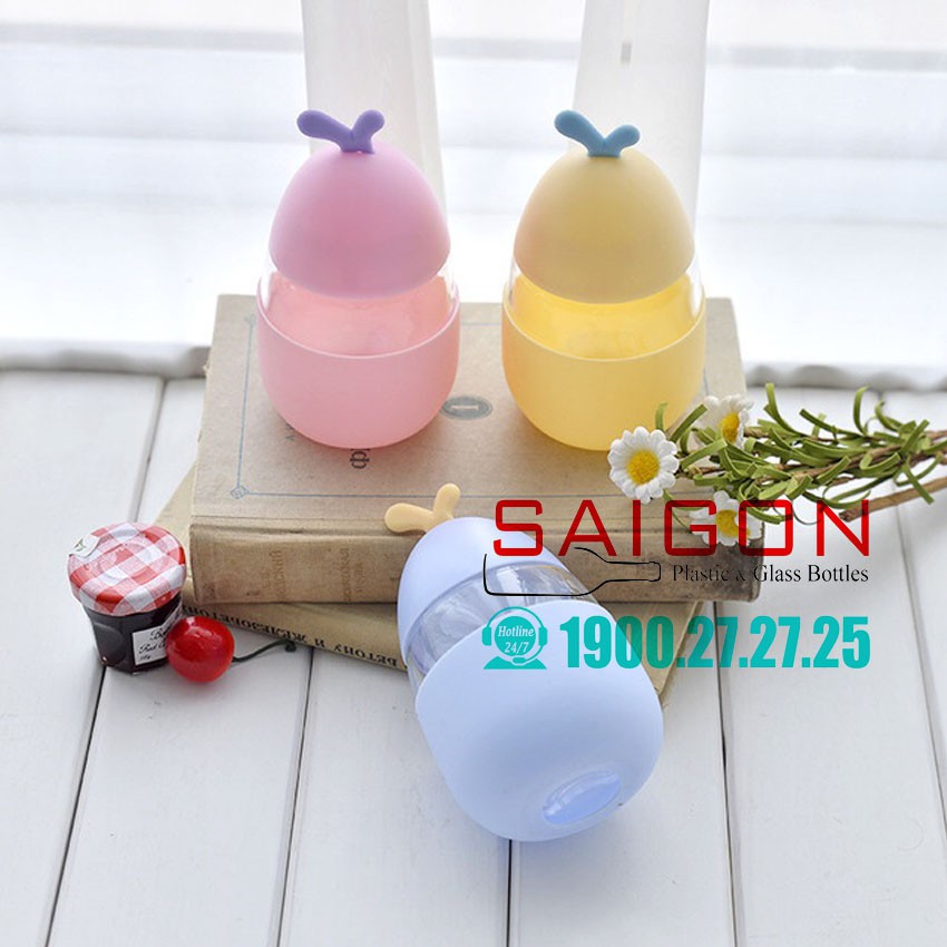 Trứng Thủy Tinh 300ml Bọc Silicon Cute