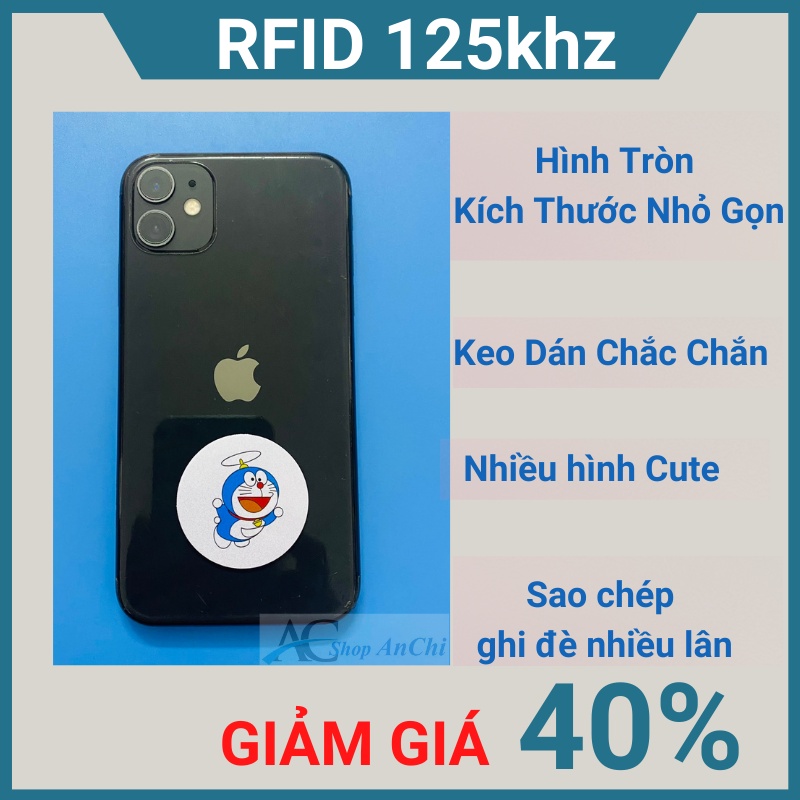 Thẻ cảm ứng từ thang máy-bãi đỗ xe-khóa cửa thông minh thẻ RFID 125khz loại hình dán điện thoại cute