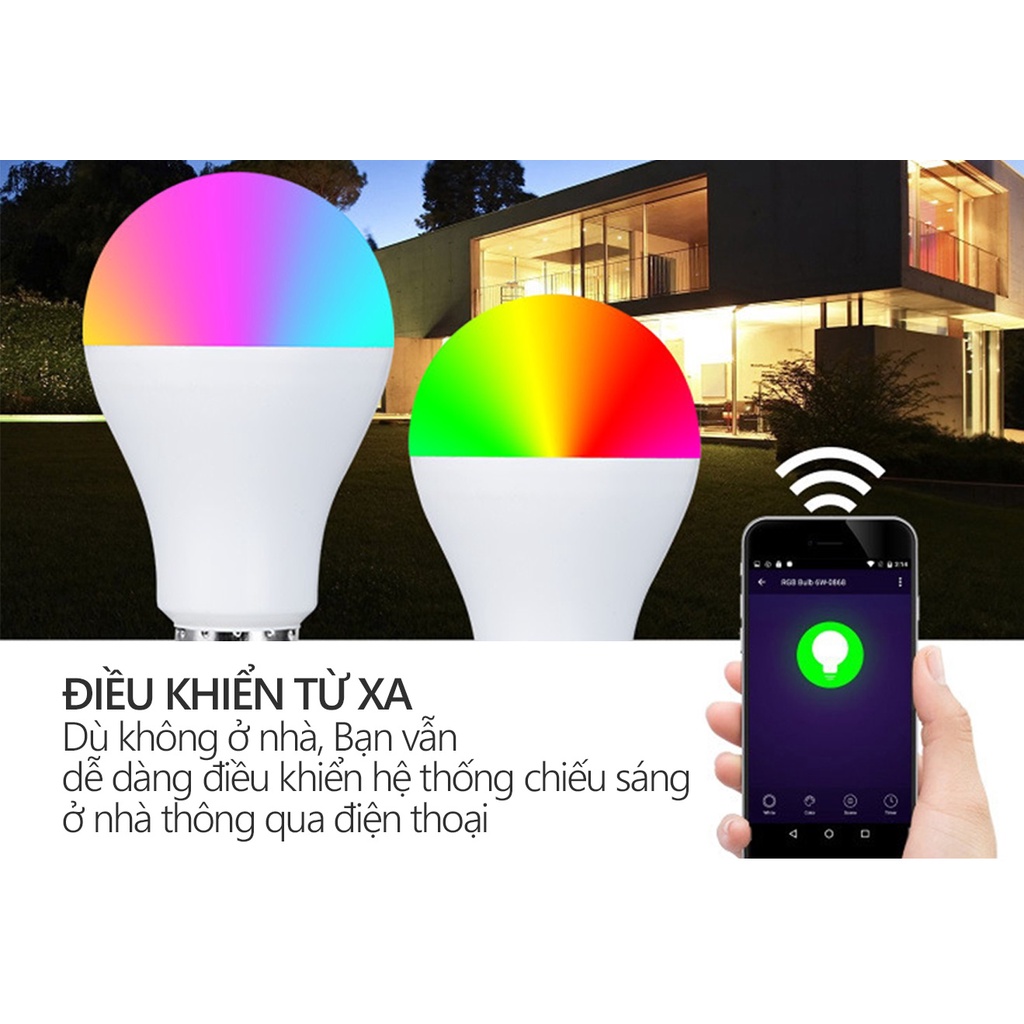 Bóng đèn thông minh LED RGB Smart Wifi TUYA đa màu hỗ trợ điều ra lệnh giọng nói IFTTT/Alexa/Google Assistaint